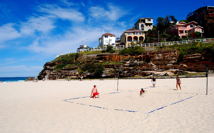 People playing beach volleyball at Tamarama beach