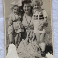 My_mother_Penina_Pearl_my_brother_Abraham_and_me_in_Israel._1949.jpg