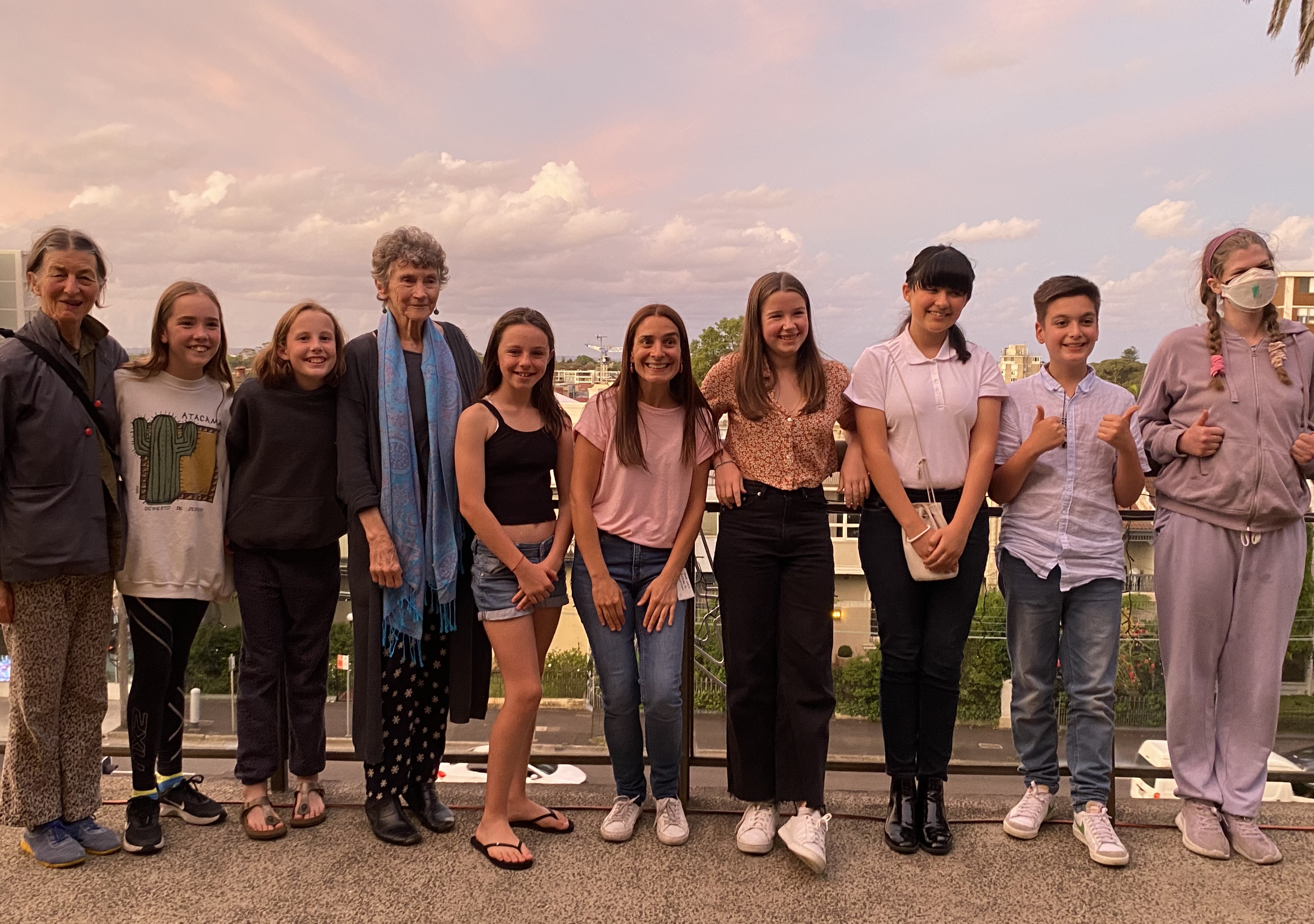 Group of P2F participants on the balcony 