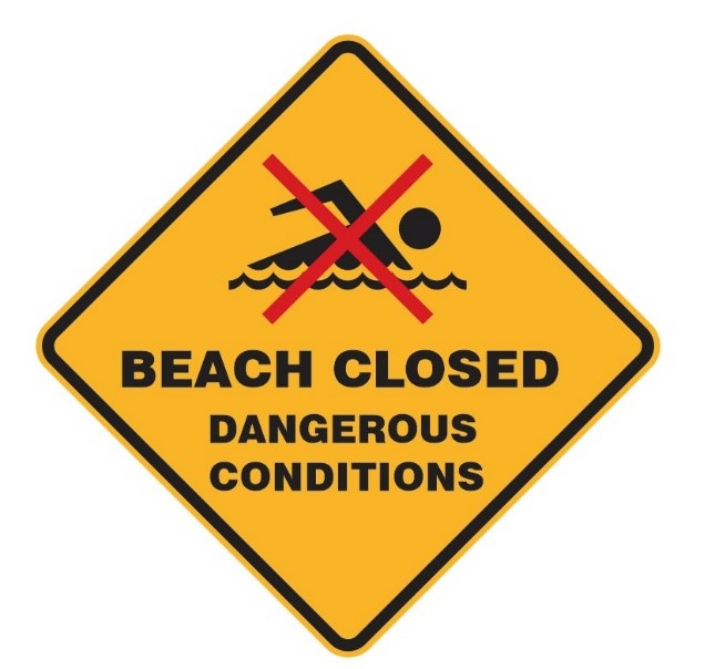 Water safety sign_shore break